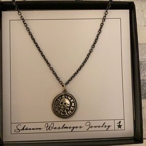 Memento Mori Skull sterling Silver Charm with 18” chain New In Box